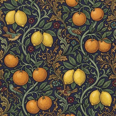 William Morris Fruit and Leaf Pattern Canvas Wall Art