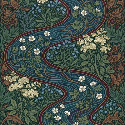 William Morris Windrush Pattern Pattern Canvas Wall Art