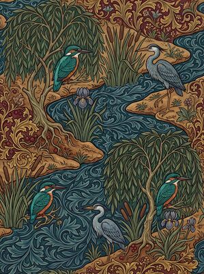 William Morris Kennet River Canvas Painting