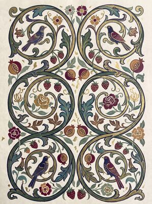 William Morris Illuminated Manuscript Border Canvas Painting