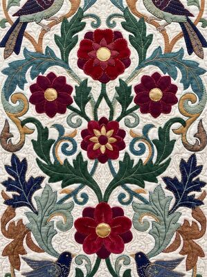 William Morris Applique Floral Panel Canvas Wall Art