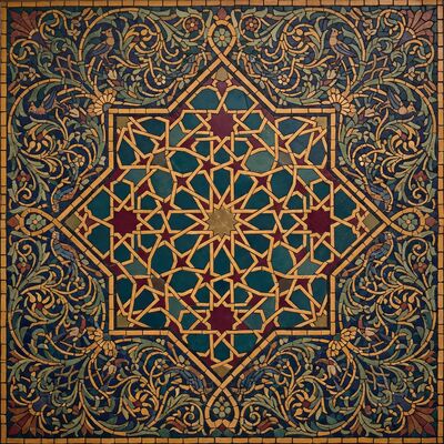William Morris Mosaic Floor Pattern Canvas Wall Art