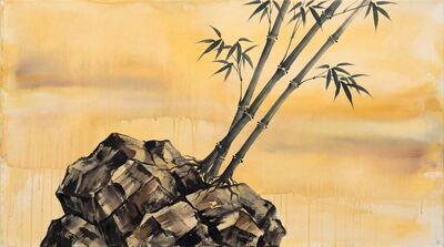 Bamboo and Rock Canvas Painting