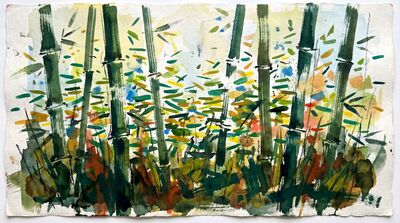 Abstract Bamboo Forest Canvas Wall Art
