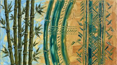 Abstract Rhythm Bamboo Canvas Wall Art