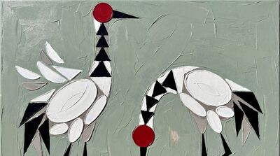 Red Crowned Cranes Canvas Wall Art