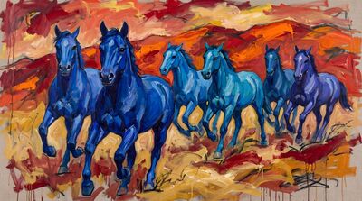 Franz Marc Expressionist Color Horses Canvas Painting