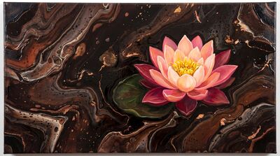O'Keeffe Lotus Against Darkness Canvas Painting