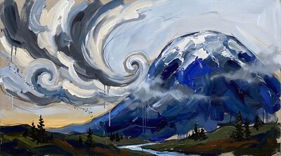 Mountain and Cloud Drama Canvas Painting