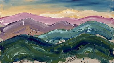Mountain Range Silhouette Canvas Painting