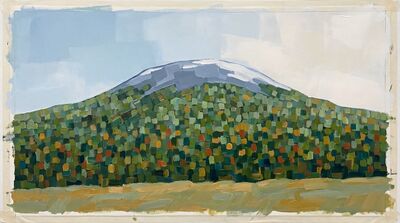 Mosaic Mountain Canvas Painting