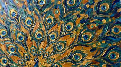Semi Abstract Tail Feather Radial Canvas Wall Art