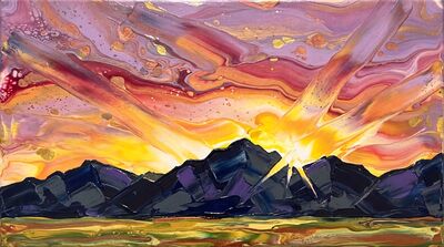 Mountain Range Sunrise Canvas Wall Art