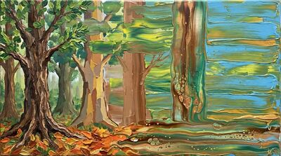 Forest Edge Abstract Canvas Wall Art
