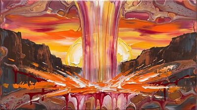 Turner Sunset Molten Amber Falls Canvas Painting