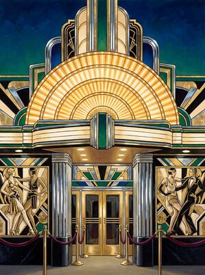 Art Deco Theater Facade Canvas Wall Art