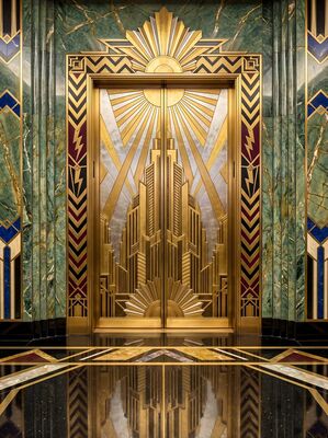 Art Deco Elevator Lobby Doors Canvas Wall Art