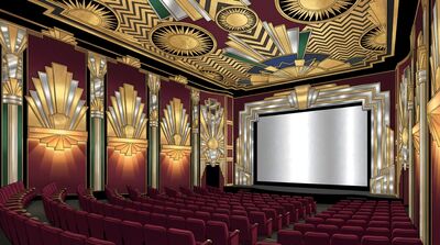 Art Deco Cinema Interior Canvas Wall Art