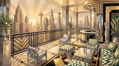 Art Deco Penthouse Terrace Canvas Wall Art