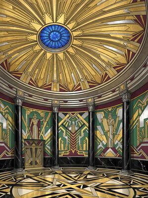 Art Deco Courthouse Rotunda Canvas Wall Art