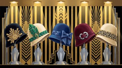 Elegant Art Deco Hat Collection Canvas Wall Art