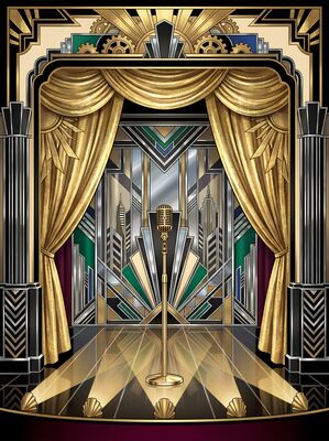 Vintage Cabaret Stage Curtain Canvas Wall Art