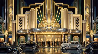 Art Deco Nightclub Exterior Neon Canvas Wall Art