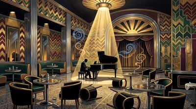 Art Deco After-Hours Jazz Club Canvas Wall Art