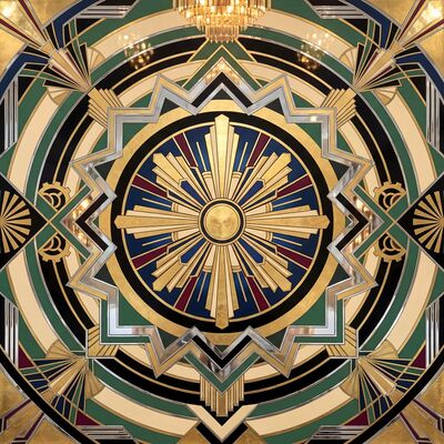 Art Deco Dance Floor Geometric Pattern Canvas Painting