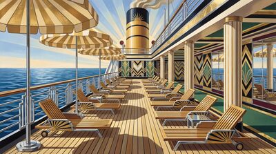 Golden Age Cruise Ship Deck Chairs Canvas Wall Art