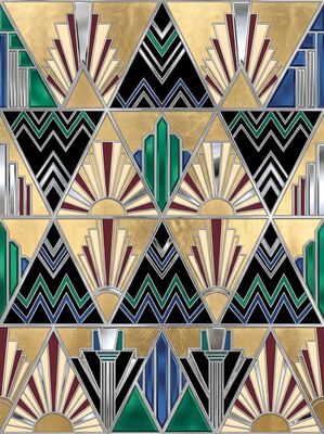 Art Deco Triangular Tessellation Canvas Wall Art