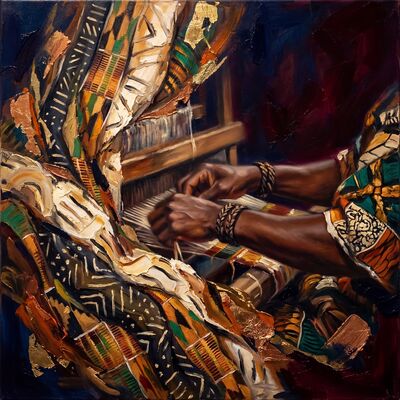 Abstract African Fabric Canvas Wall Art