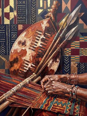 Zulu Warrior Shield Canvas Wall Art