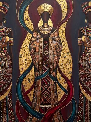 Ndebele Pattern Canvas Wall Art
