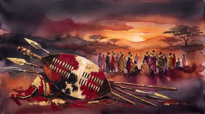 Zulu Shield Still Life Canvas Wall Art