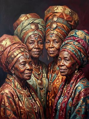 Tribal Gathering Baobab Canvas Wall Art