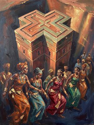 Lalibela Ethiopian Church Canvas Wall Art