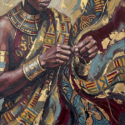 African Queen Portrait Canvas Painting