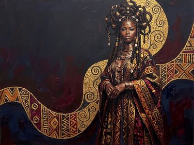 Braided Hair African Woman Canvas Wall Art