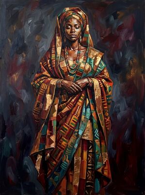 African Interwoven Pattern Canvas Wall Art