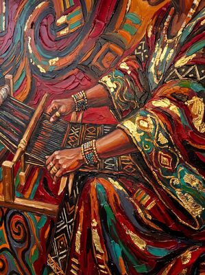 African Dancer in Motion Canvas Painting