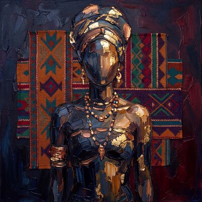 Abstract Ndebele Canvas Painting