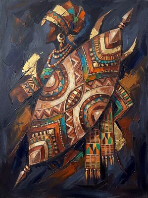 African Shield Pattern Canvas Painting