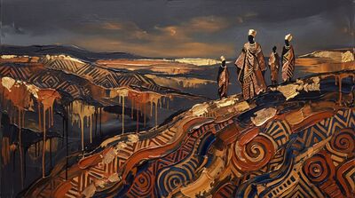 Mudcloth Earth Pattern Canvas Painting