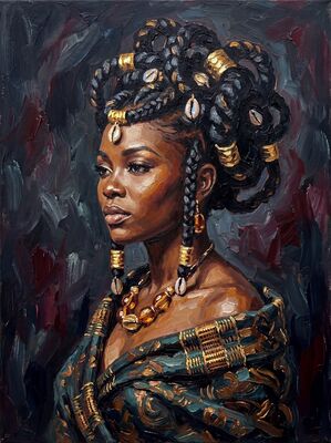 African Braided Beauty Canvas Painting