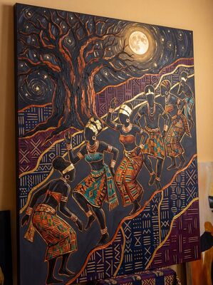 African Starry Baobab Canvas Painting