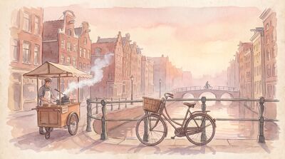 Amsterdam Dam Square Royal Palace Watercolor Canvas Print