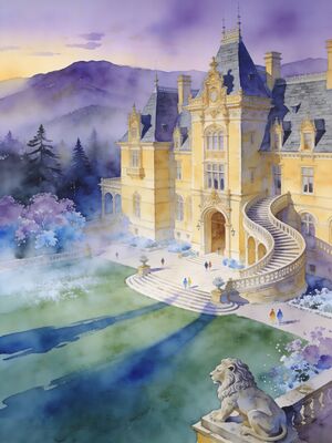 Asheville Wall Street Art District Evening Watercolor Canvas Print