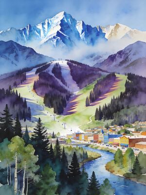 Breckenridge Boreas Pass Alpine Wildflowers Watercolor Canvas Print