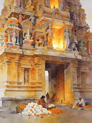 Chennai Cityscape Watercolor Canvas Print